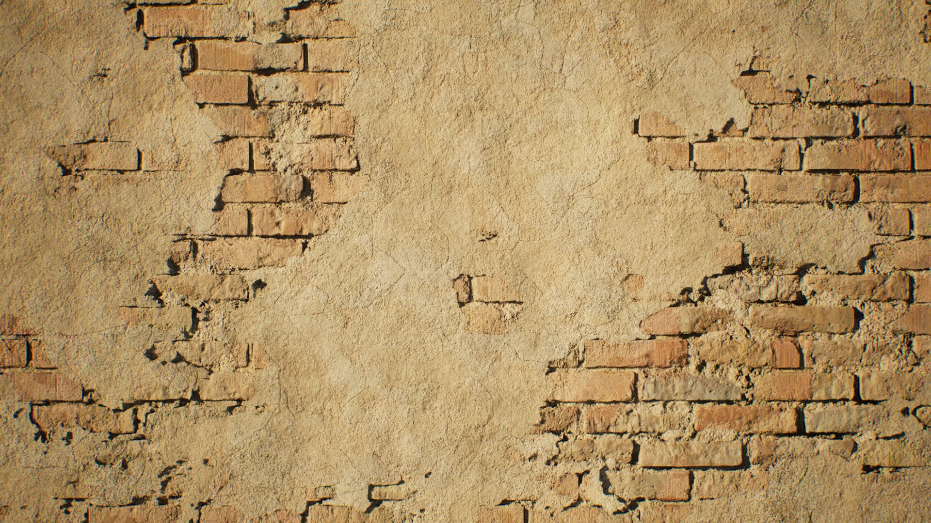 Brick/Stucco Wall Blend: Base Brick + Worn Brick + Worn Stucco