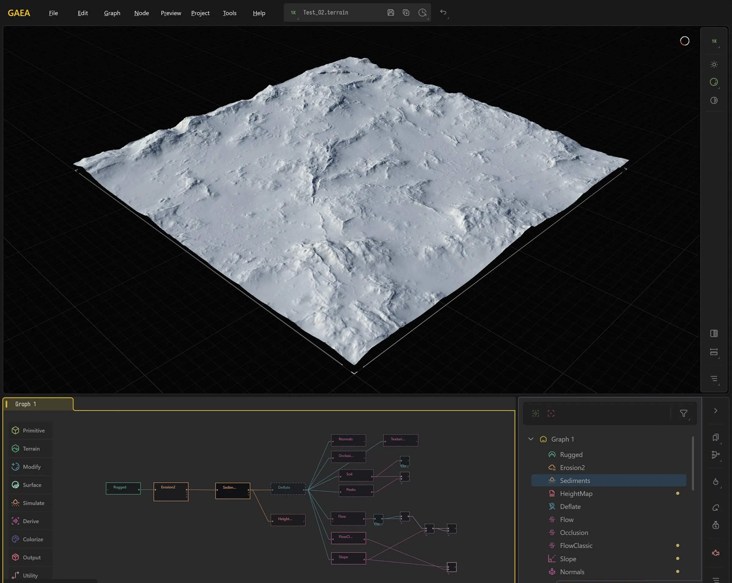 Procedural ARPG Style Environment: Gaea 2 Viewport