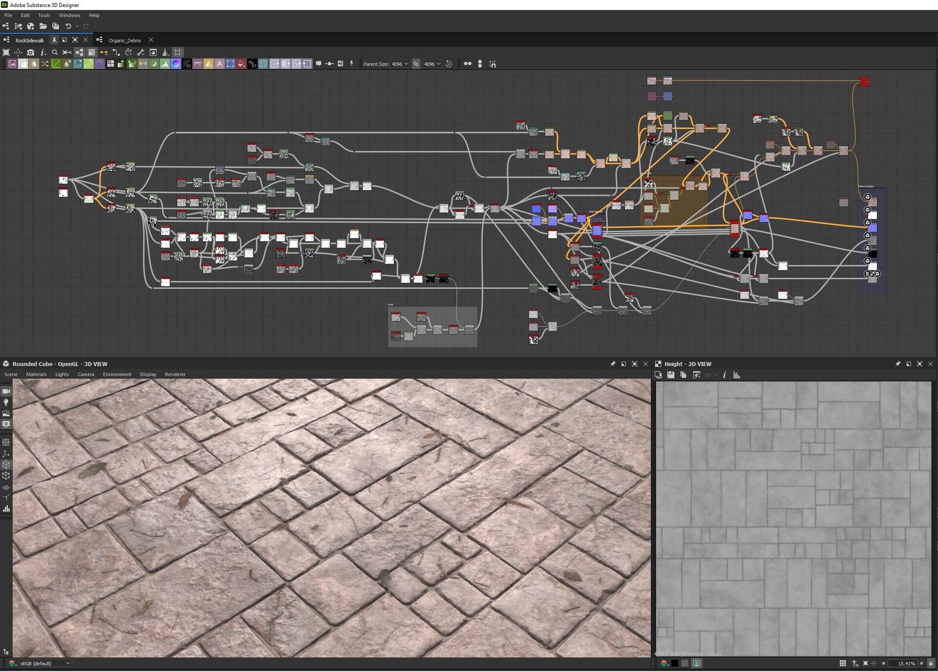 Stone Sidewalk Material: Substance Designer Workspace