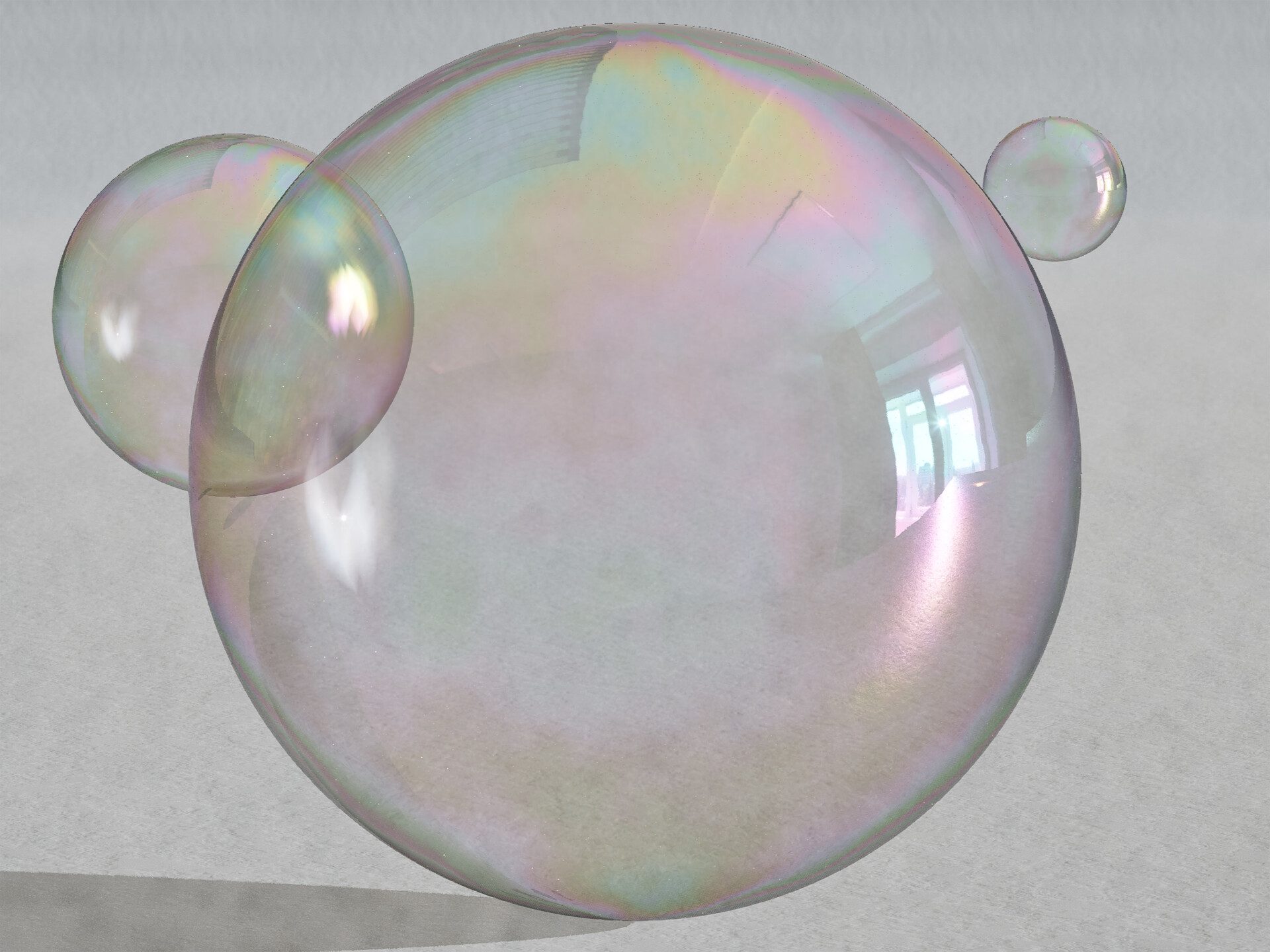 Substrate Material Studies: Bubbles, using iridescent setup